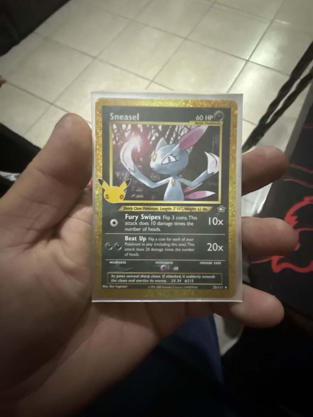 Pokemon Sneasel 25/111 30th  Celebrations Holo Rare